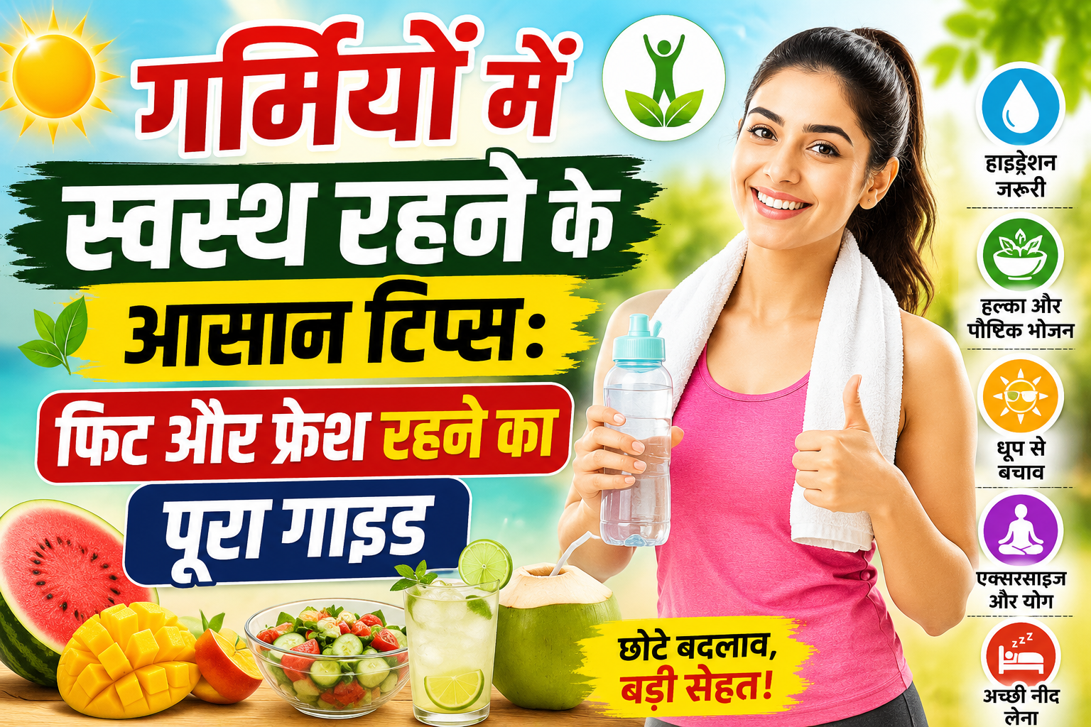 गर्मियों में स्वस्थ रहने के आसान टिप्स: फिट और फ्रेश रहने का पूरा गाइड