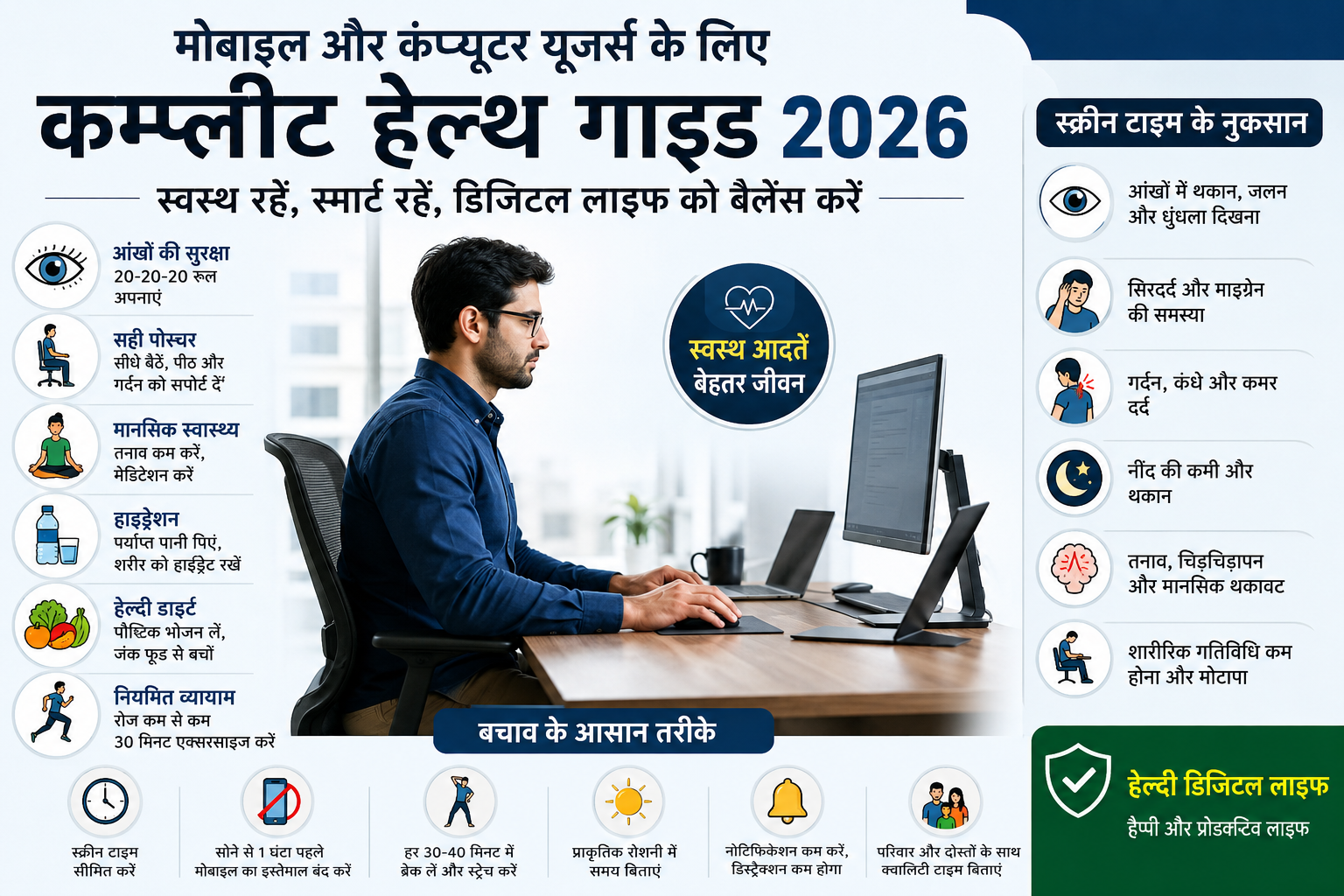 मोबाइल और कंप्यूटर यूजर्स के लिए कंप्लीट हेल्थ गाइड 2026