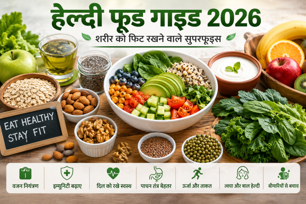हेल्दी फूड गाइड 2026: शरीर को फिट रखने वाले सुपरफूड्स